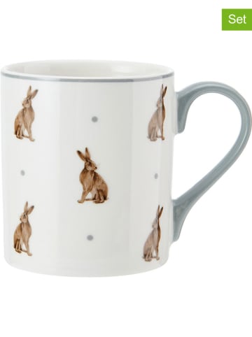Mikasa 2-delige set: koppen "Hare" wit/lichtbruin/grijs - 280 ml