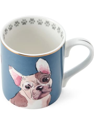 Mikasa 2-delige set: koppen "Bull dog" blauw/lichtbruin - 280 ml