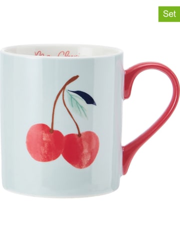 Mikasa Kubki (2 szt.) "Cherry" w kolorze biało-czerwonym - 280 ml