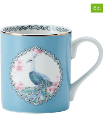 Mikasa 2-delige set: koppen "Peacock" lichtblauw/lichtroze - 280 ml