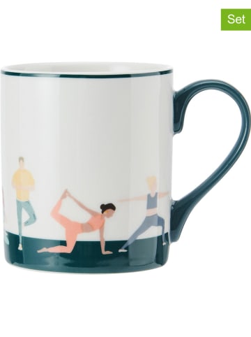 Mikasa 2-delige set: koppen "Yoga" wit/groen - 280 ml