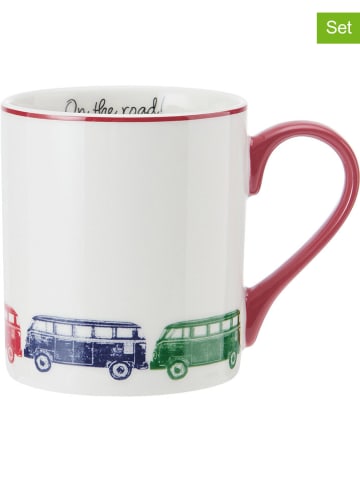 Mikasa 2er-Set: Tassen "Van" in Weiß/ Rot/ Bunt - 280 ml