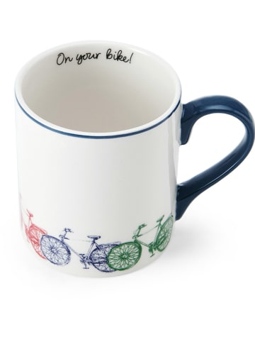 Mikasa 2-delige set: koppen "Bikes" wit/blauw/meerkleurig - 280 ml
