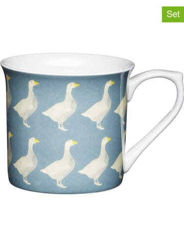 Mikasa 2er-Set: Kaffeetassen "Geese" in Blau/ Weiß - 300 ml
