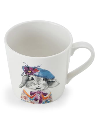 Mikasa Tasse "Rabbit" in Weiß/ Grau/ Blau - 380 ml