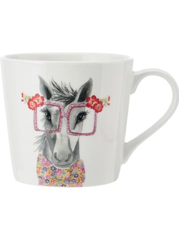 Mikasa Kubek "Horse" w kolorze biało-szaro-jasnoróżowym - 380 ml