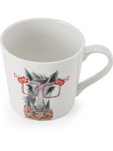 Mikasa Kop "Horse" wit/grijs/lichtroze - 380 ml
