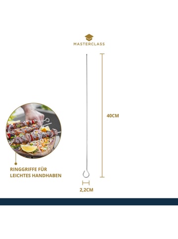 MasterClass 2er-Set: Edelstahl-Grillspießen - 2x 6 Stück