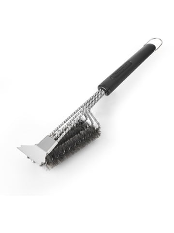 MasterClass 2in1-Grillbürste in Silber/ Schwarz - (L)39 cm