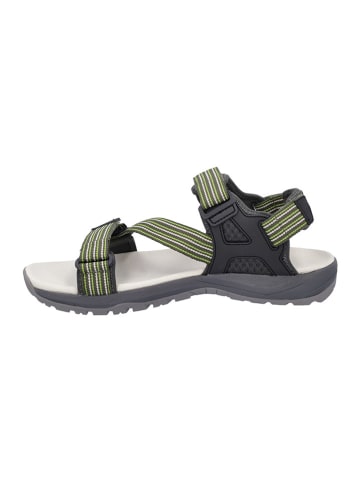 CMP Leder-Trekkingsandalen "Khalys" in Grau/ Grün
