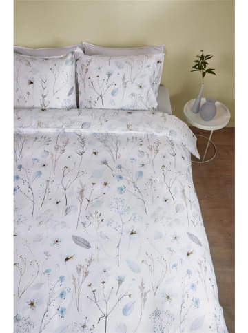 Beddinghouse Satin-Bettwäsche-Set "Emeli" in Weiß/ Hellblau