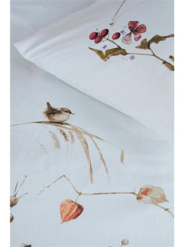 Beddinghouse Komplet pościeli flanelowej "Winter Wren" w kolorze białym ze wzorem