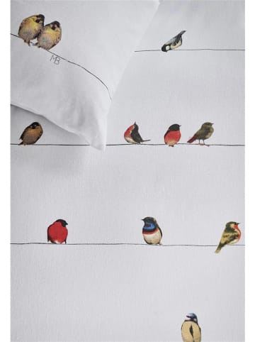 Beddinghouse Komplet pościeli flanelowej "Tweet" w kolorze białym ze wzorem