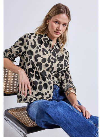 Street One Bluse in Schwarz/ Creme