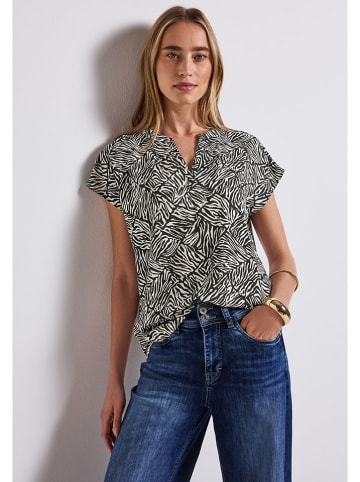 Street One Bluse in Weiß/ Schwarz