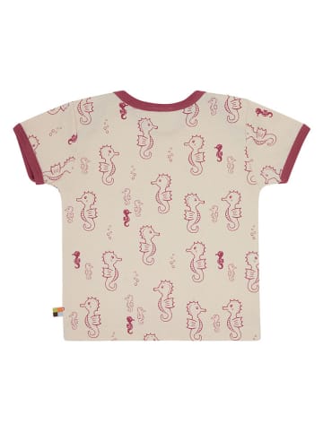 loud + proud Shirt  in Creme/ Rot