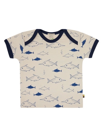 loud + proud Shirt  in Creme/ Dunkelblau