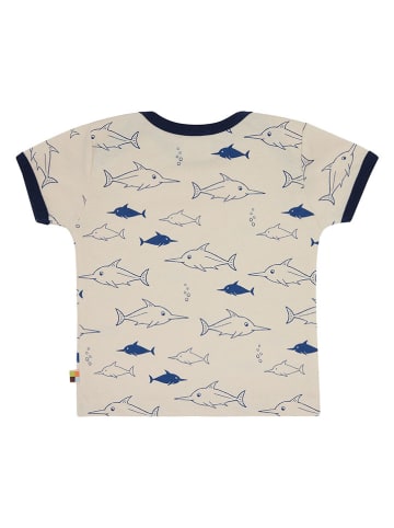 loud + proud Shirt  in Creme/ Dunkelblau