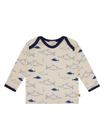 loud + proud Longsleeve  in Creme/ Dunkelblau