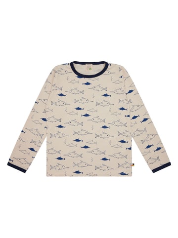 loud + proud Longsleeve crème/donkerblauw