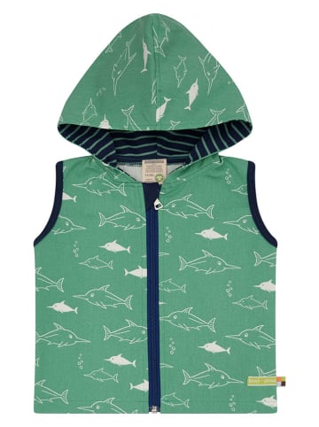 loud + proud Kamizelka dresowa w kolorze zielono-biało-granatowym