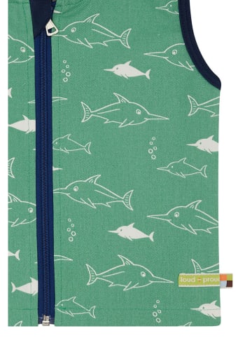 loud + proud Kamizelka dresowa w kolorze zielono-biało-granatowym