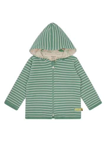 loud + proud Wende-Sweatjacke  in Creme/ Grün