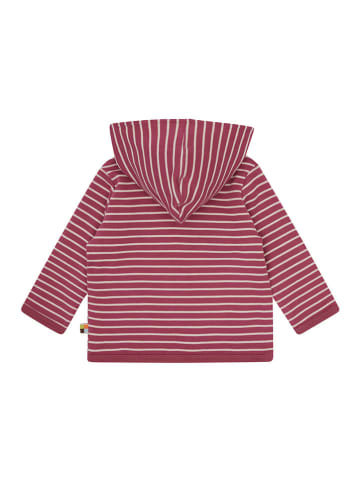 loud + proud Wende-Sweatjacke  in Creme/ Rot