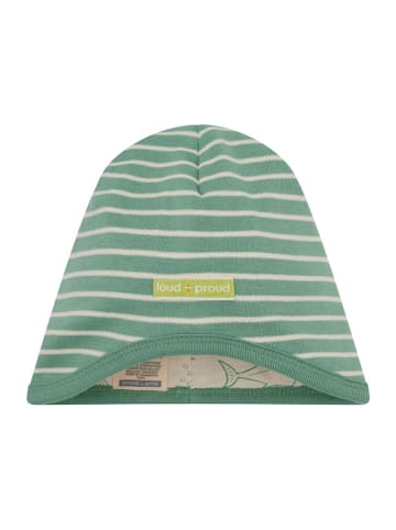 loud + proud Omkeerbare beanie groen/crème