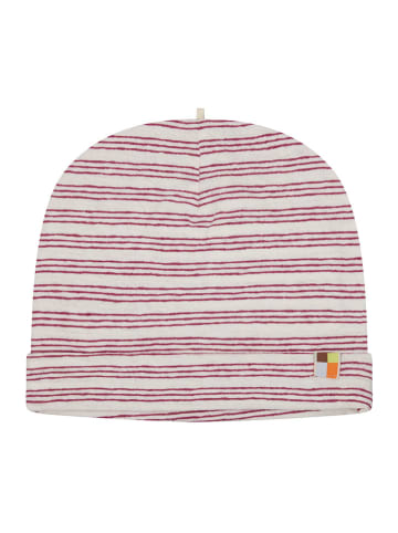 loud + proud Czapka beanie w kolorze biało-różowym