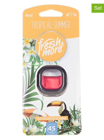 Fresh & More 4er-Set: Auto-Lufterfrischer "Tropical Summer", je 4 ml