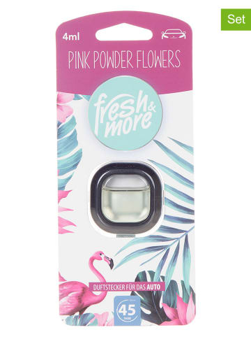 Fresh & More 4er-Set: Auto-Lufterfrischer "Pink Powder Flowers", je 4 ml