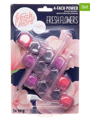 Fresh & More 4er-Set: WC-Steine "Fresh Flowers", je 3x 50 g