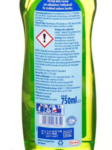 Pril 5er-Set: Handspülmittel "Grüner Apfel & Limette", je 750 ml