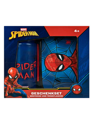 SCOOLI 2tlg. Set: Brotzeitdose und Trinkflasche "Spider-Man" in Blau/ Rot