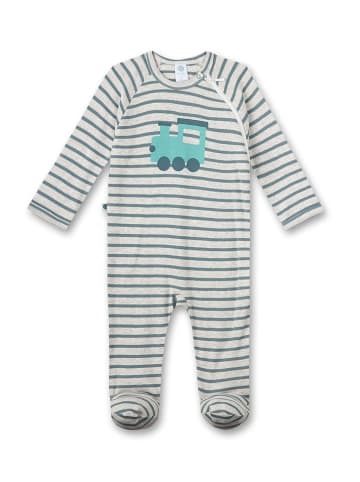 Sanetta Strampler in Grau/ Blau