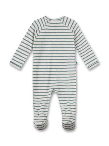 Sanetta Strampler in Grau/ Blau