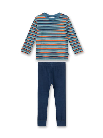Sanetta Pyjama in Dunkelblau/ Hellblau/ Orange