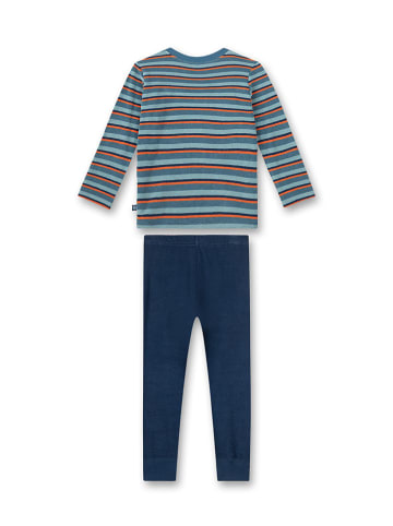 Sanetta Pyjama in Dunkelblau/ Hellblau/ Orange