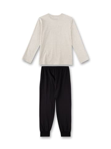 Sanetta Pyjama in Grau/ Schwarz