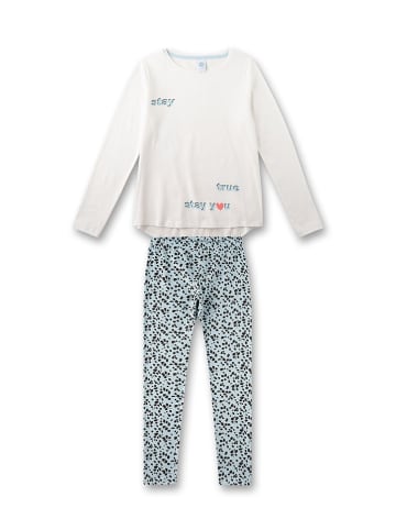 Sanetta Pyjama in Weiß/ Hellblau/ Schwarz