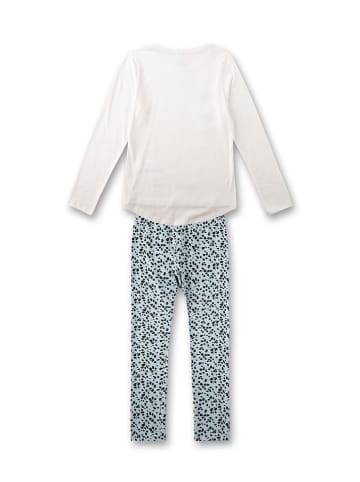 Sanetta Pyjama in Weiß/ Hellblau/ Schwarz