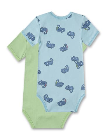 Sanetta 2-delige set: rompers groen/lichtblauw