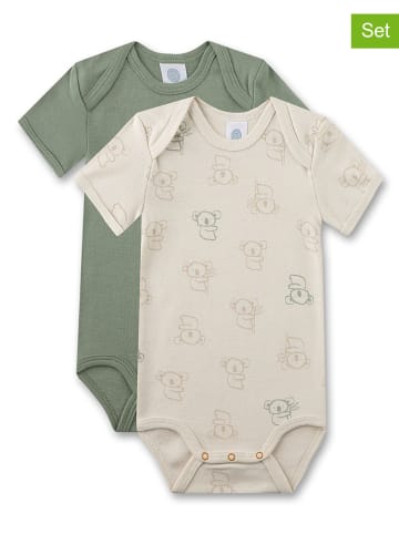Sanetta 2er-Set: Bodys in Grün/ Beige