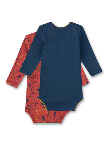 Sanetta 2-delige set: rompers donkerblauw/rood