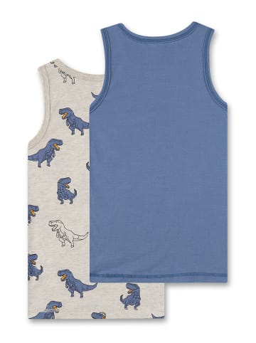 Sanetta 2-delige set: hemdjes blauw/grijs
