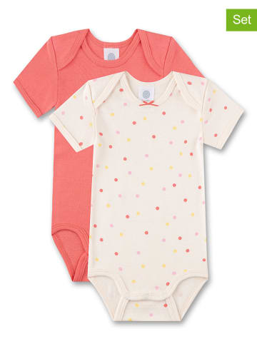 Sanetta 2-delige set: rompers rood/wit