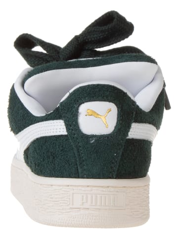 Puma Leder-Sneakers in Grün/ Weiß