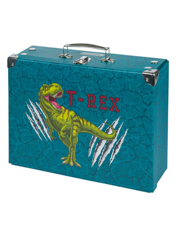 BAAGL Kuferek "T-Rex" w kolorze niebieskim do przechowywania - 32,5 x 10,5 x 26 cm