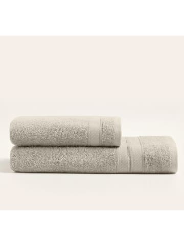 Elizabed 2-delige handdoekenset beige